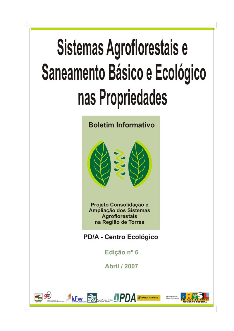 Saneamento básico e ecológico nas propriedades