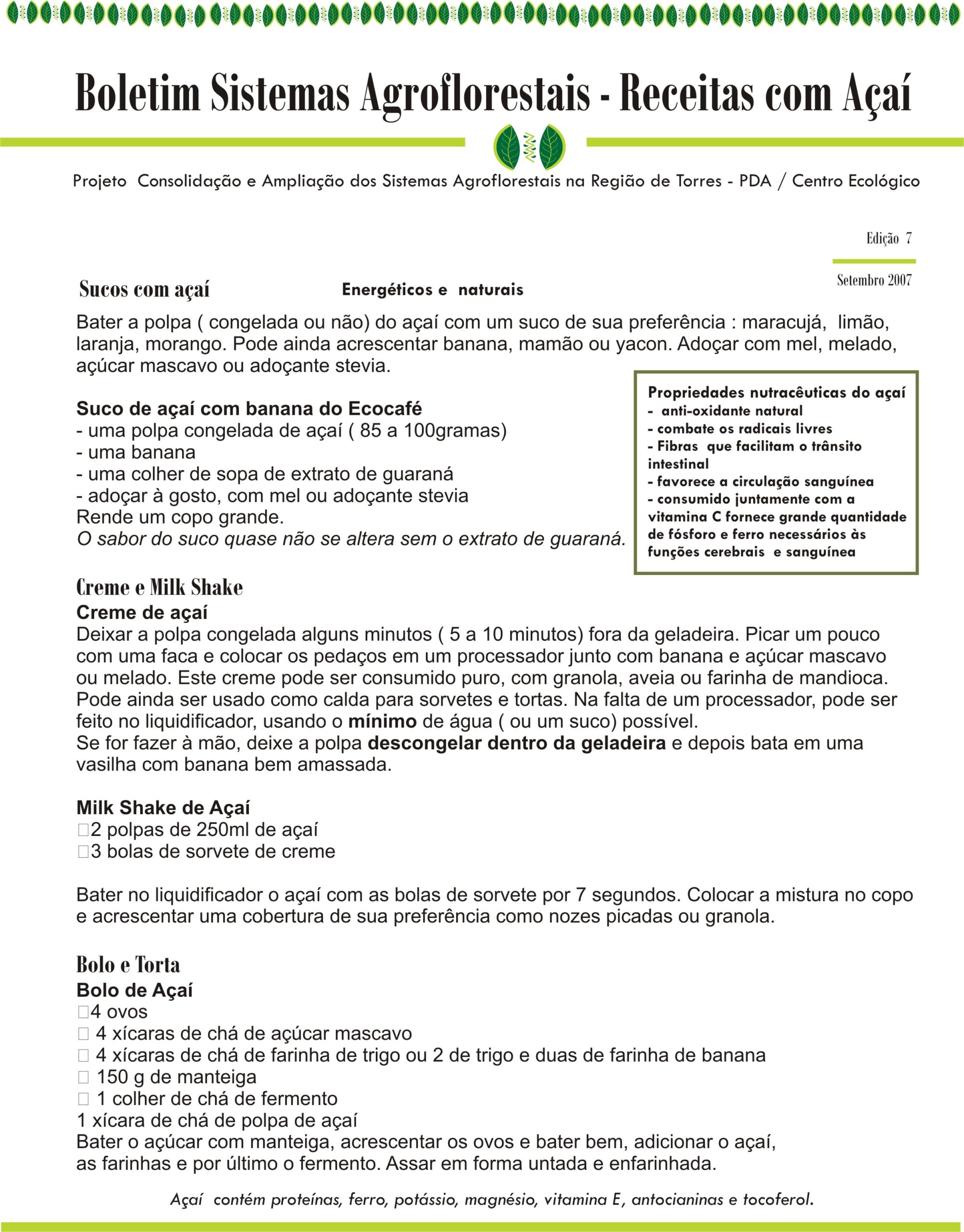 Açaí – parte 3 – receitas
