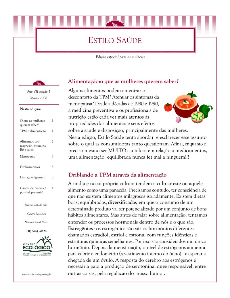 Como a alimentação pode contribuir para o equilíbrio da mulher