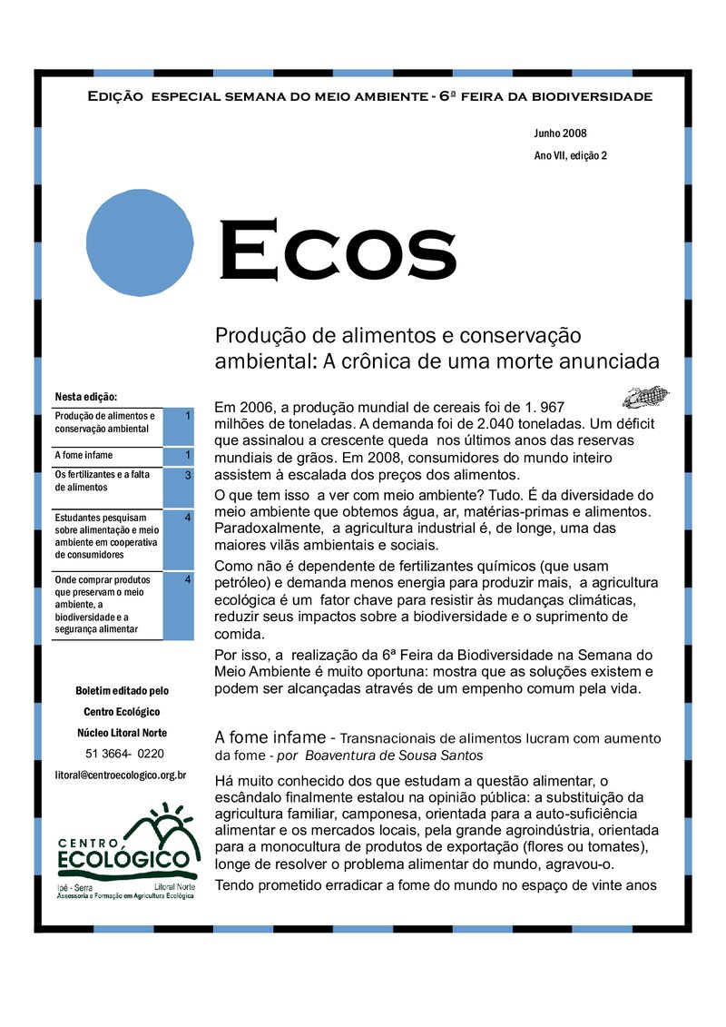 Edição especial Semana do Meio Ambiente