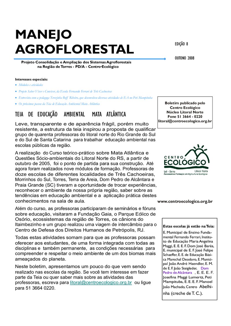 Teia de Educação Ambiental Mata Atlântica