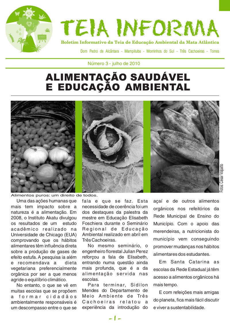 Alimentação Saudável e Educação Ambiental